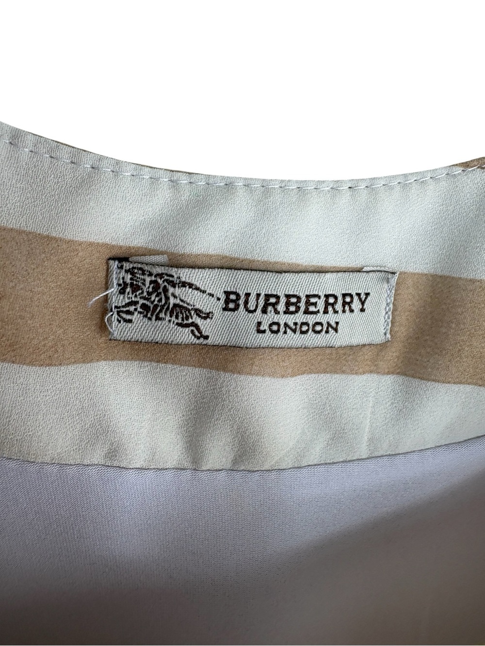 BURBERRY Striped Sleeveless Tunic in Beige/White -- No SIZE or FABRIC TAGS - Picture 10 of 14
